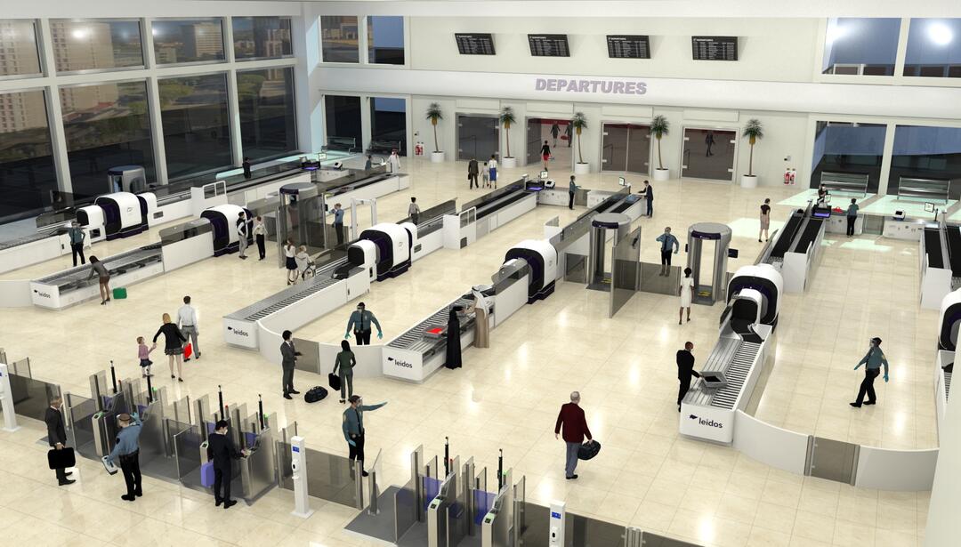 Illustration of Leidos lane at airport checkpoint