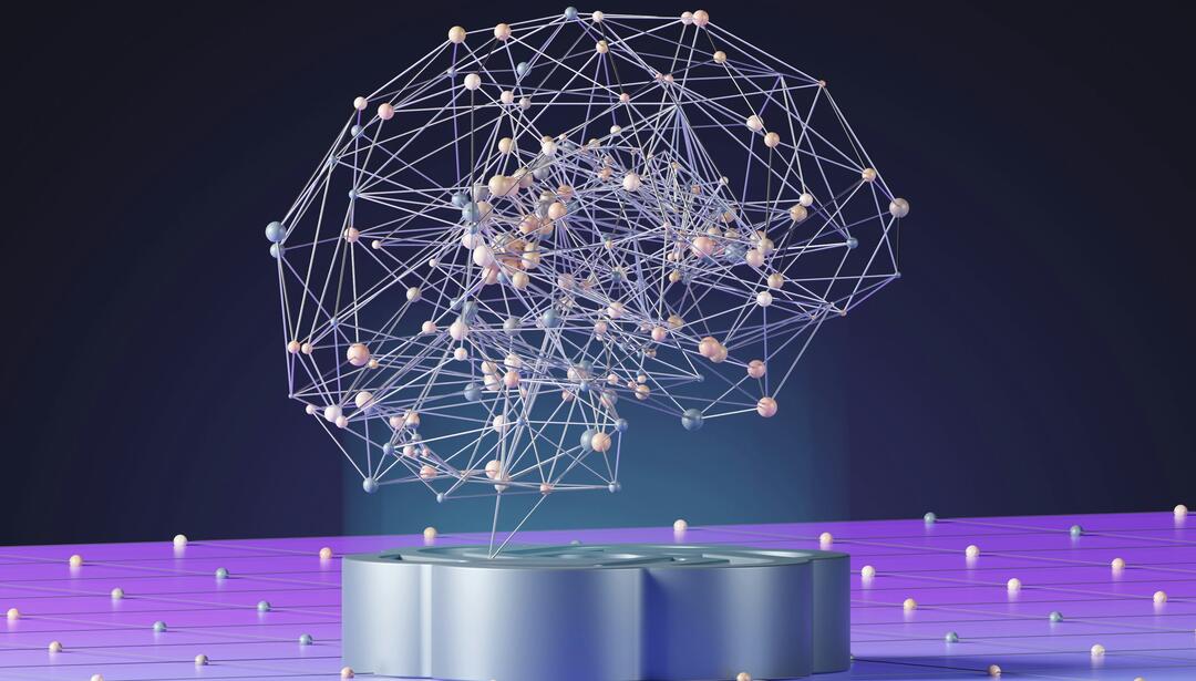 abstract sphere connecting to dots