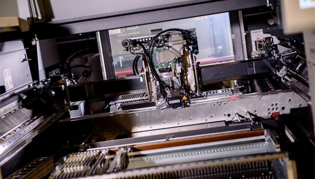 Close-up of manufacturing machine