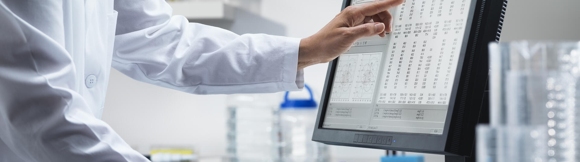 lab results on computer screen