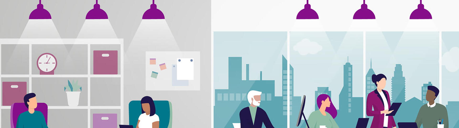 illustration of a work place