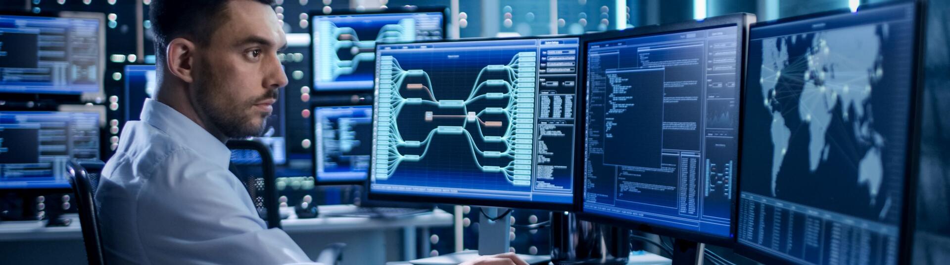 man at monitors
