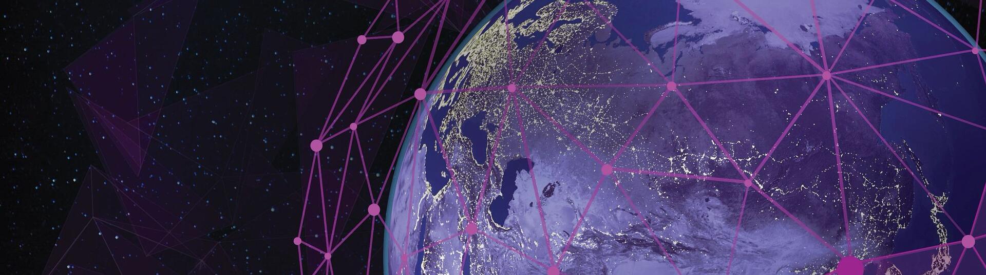 Image of planet with connection lines
