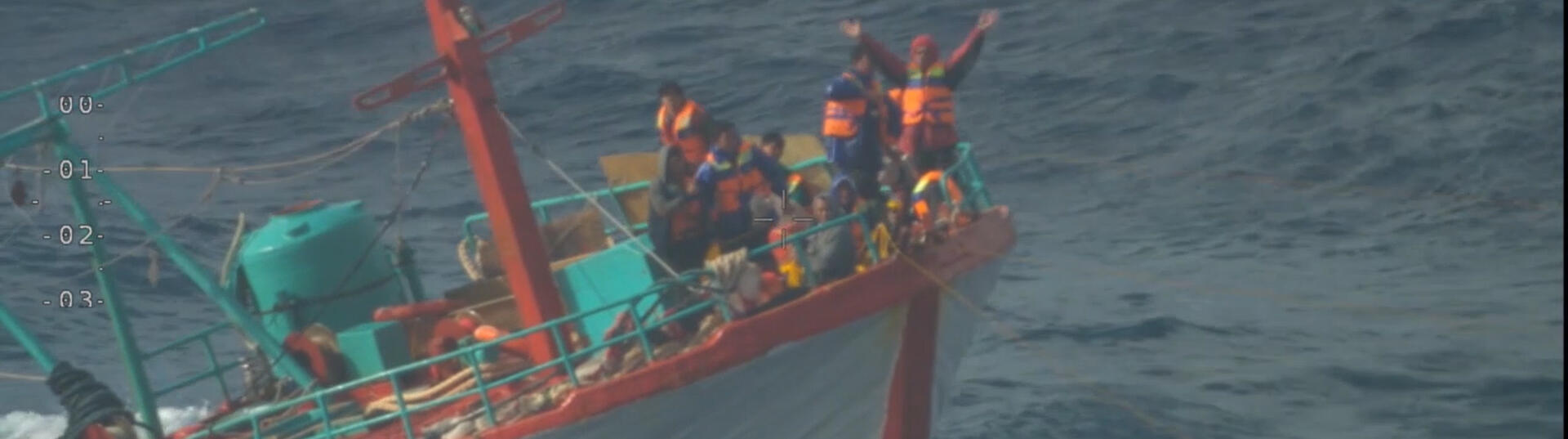Crew on boat