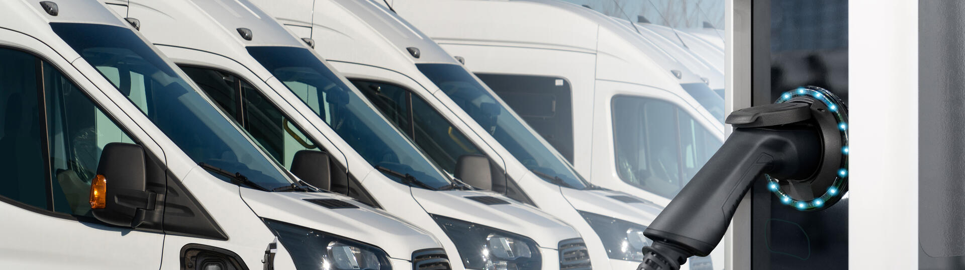 Fleet vehicles at charging station