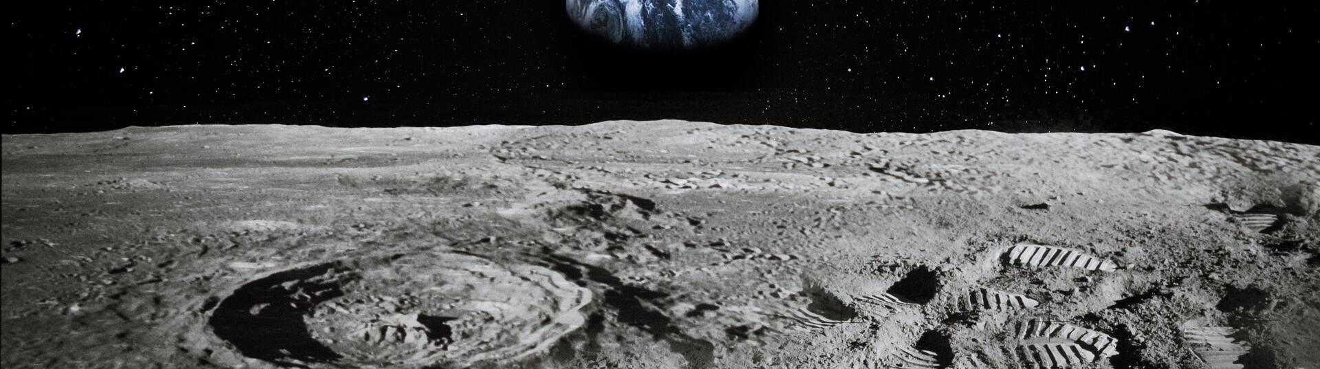 view of planet Earth from the moon.