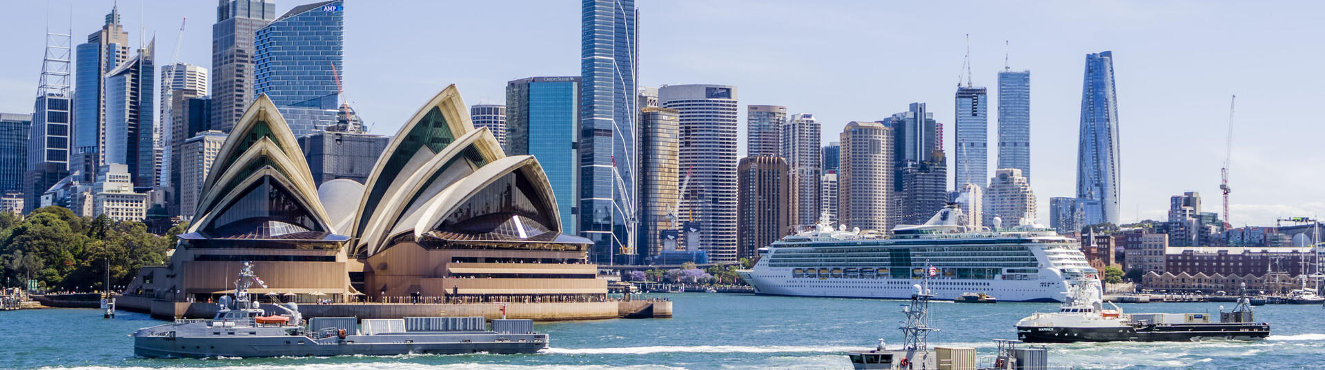 Two ships in front of Opera House