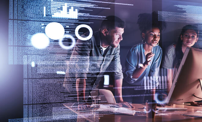 group hovered over table collaborating