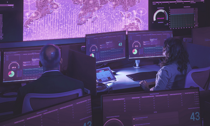 View from control center with analyst 