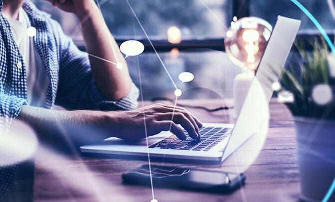 person working on laptop