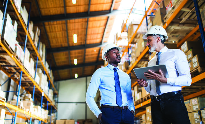 Workers in warehouse