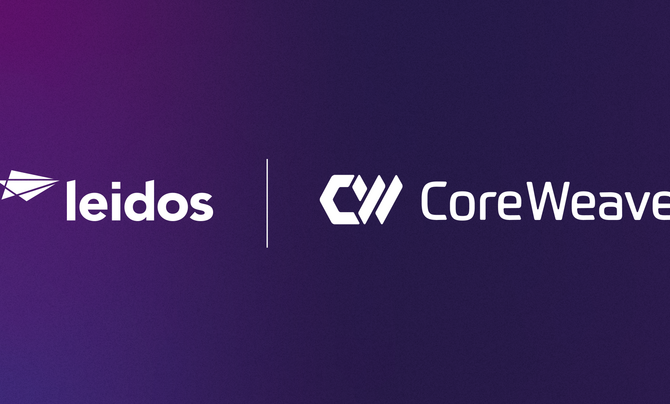 Leidos and CoreWeave Logo Lock Up