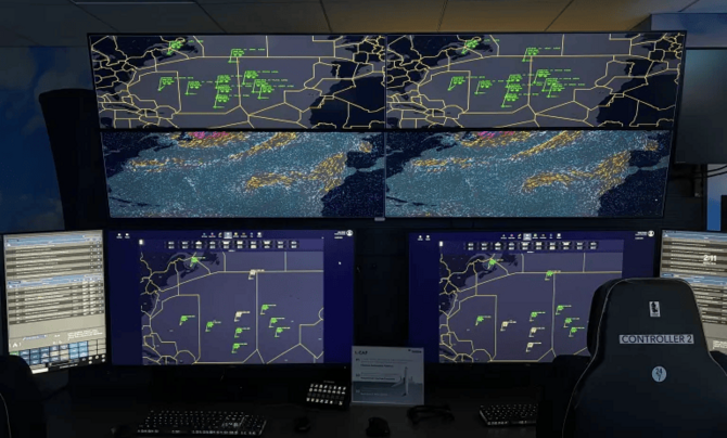 Simulated ATC work station