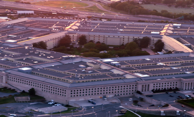 An aerial photograph of the Pentagon 