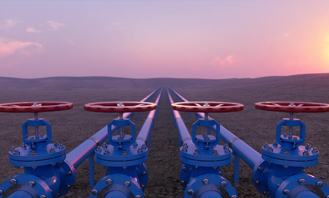 Blue gas pipes