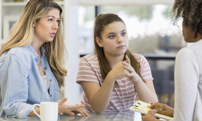 Teen counseling session