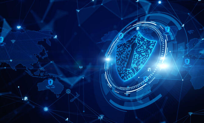 cyberspace with lock