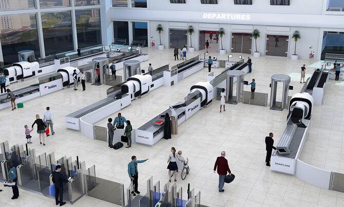 Leidos smartlane system in place at an airport