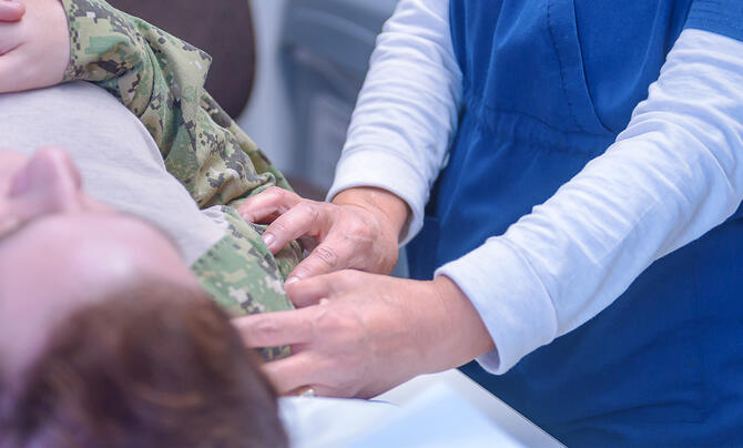 Medical examination in progress