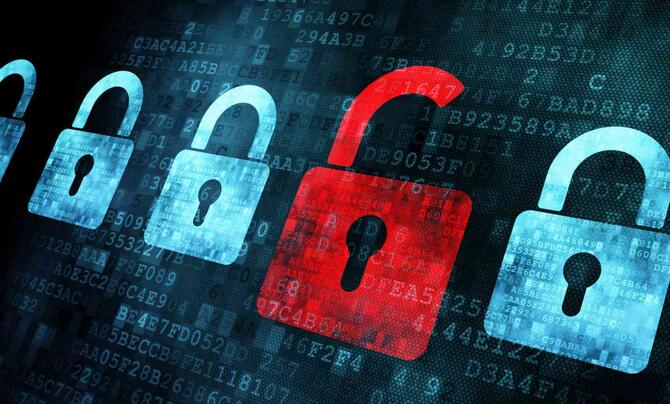 cybersecurity lock concept graphic
