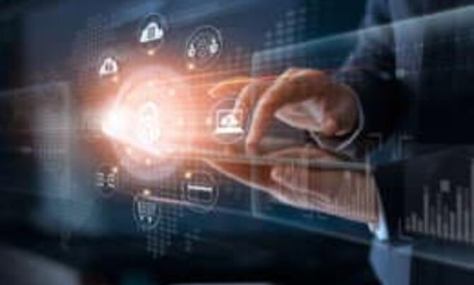 abstract image of AI and cybersecurity