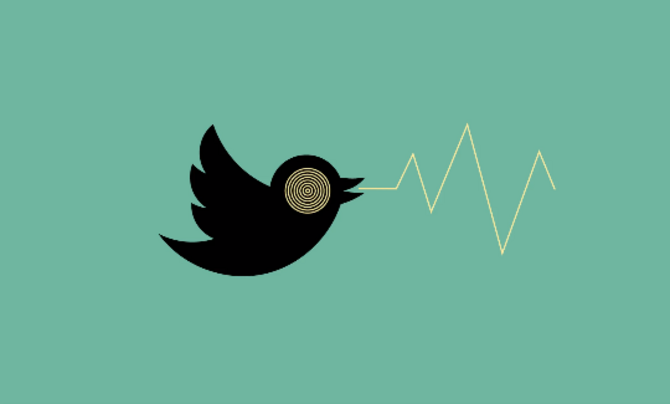 machine learning concept with Twitter logo graphic