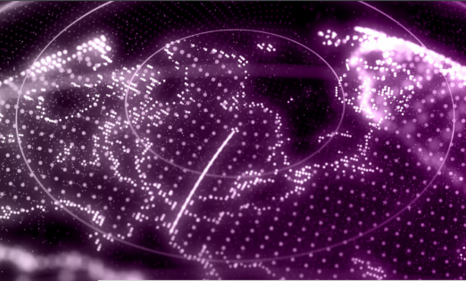 digitized globe from outer space concept