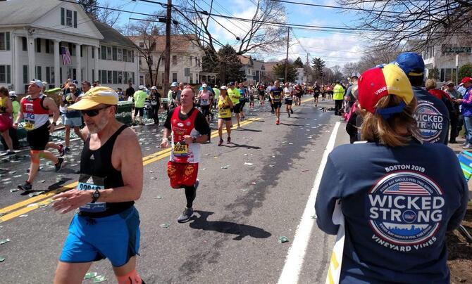 runners during Boston Marathon