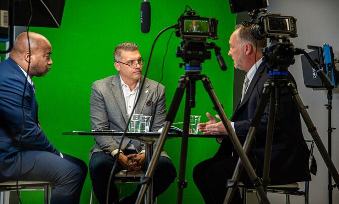 Podcast recording taking place