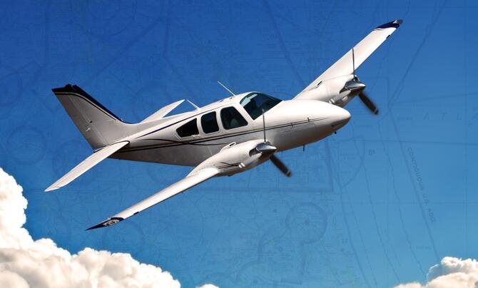 General aviation aircraft in flight