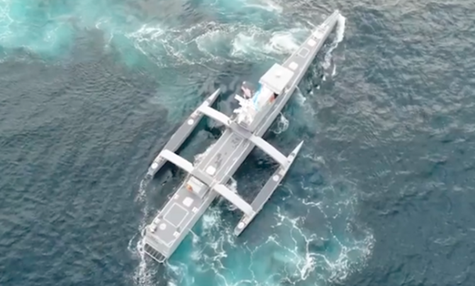 overhead photo of Sea Hunter