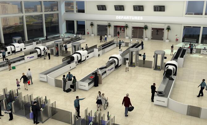 Leidos security checkpoint at airport 