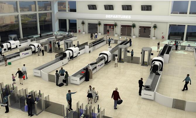 Bird's eye view of airport security
