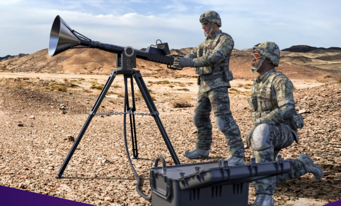 two soldiers flying a drone