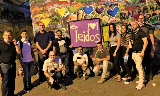 Leidos Israel group posing for picture