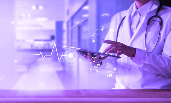 Doctor with a tablet