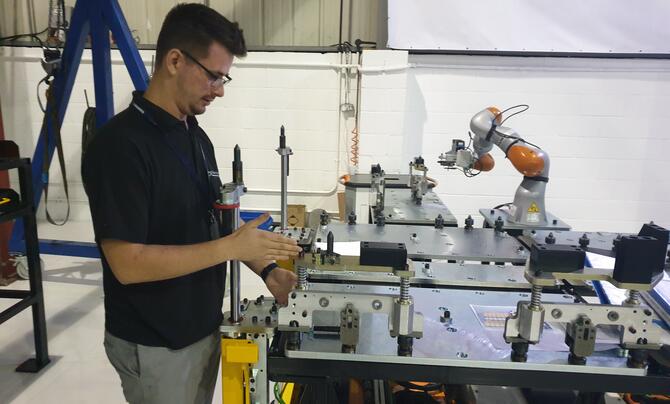 Ben Auty with the Adaptive Tooling System
