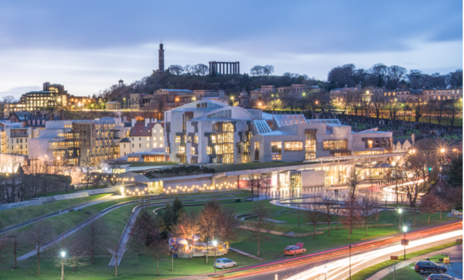 UK - Scotland Holyrood cityscape 