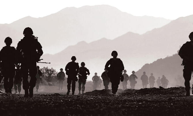 UK black and white image soliders