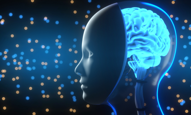 AI image with head and brain