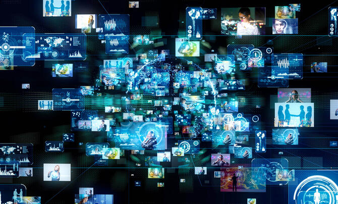 digital screens connecting the world