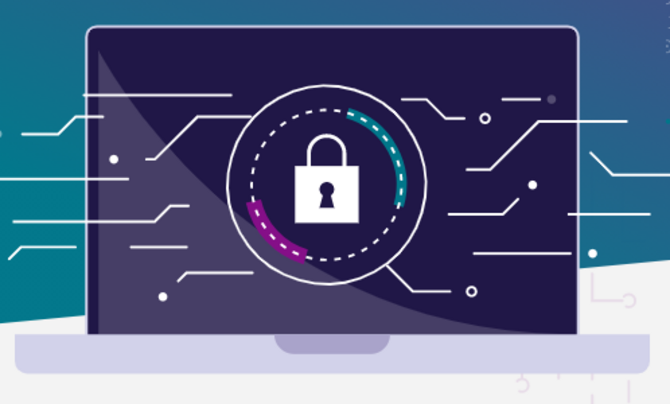 illustration of laptop with a lock on it