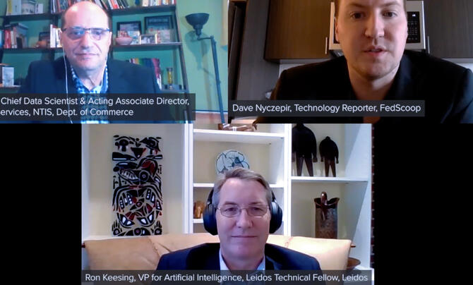 Ron Keesin, Dave Nyczepir and Chakib Chraidi discuss AI in government