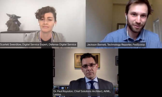 screencapture of online panel with three speakers