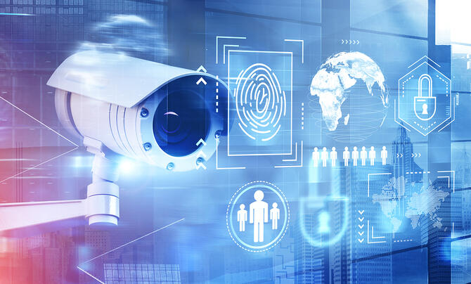 cctv biometrics screen blue graphic