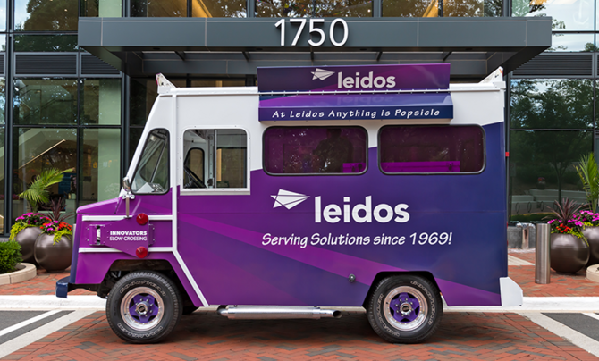 Leidos Scoop ice cream truck in front of Leidos Global Headquarters
