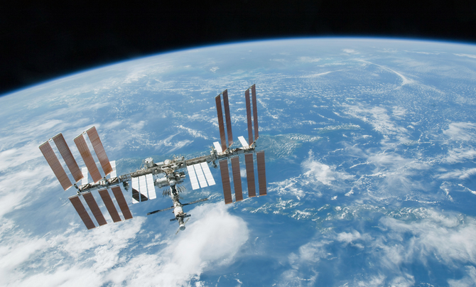 International Space Station over earth