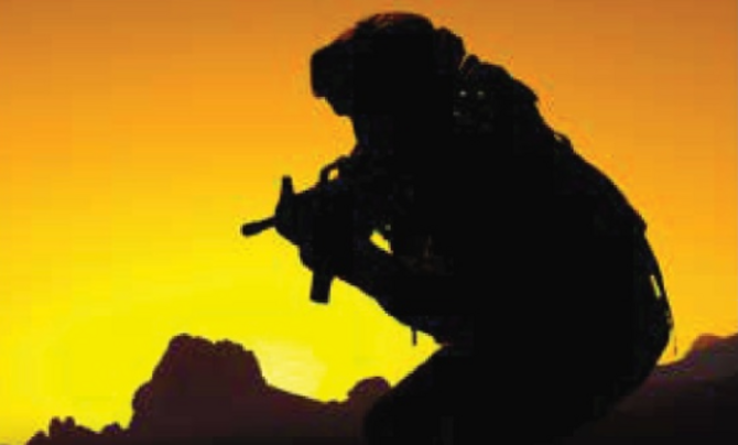 soldier during sunset