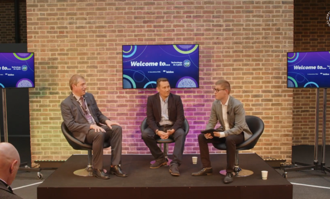 Richard Jones sitting on a panel about the future of cybersecurity