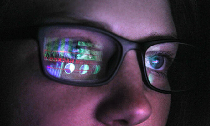 cyber professional at workstation